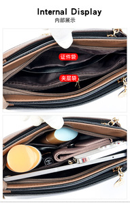 กระเป๋าถือและกระเป๋าสะพายข้างผู้หญิง ดีไซน์หรูหราทันสมัย ทำจากหนัง PU คุณภาพสูง - Product Image 5