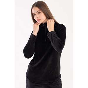 Ensemble de pyjama pour femmes avec col en velours, demi-fermeture éclair, manches longues, poche ovale, vêtements de nuit confortables - Product Image 6