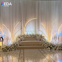 LEDA – Nouveaux rideaux à pampilles métalliques personnalisés et durables, lumières LED suspendues pour scène, éclairage de chemin de mariage, cadre doré pour événements et fêtes de mariage