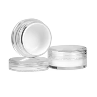 Vente en gros de pots cosmétiques en plastique transparents de 5 ml, 10 ml, 5 g avec doublure en silicone et bouchons à vis pour l'emballage des soins personnels de la peau