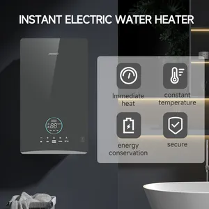 Pemanas mandi listrik tanpa tangki, pemanas air mandi panas elektrik instan terpasang di dinding dengan pompa tekanan 220V 240V 110V 380V OEM