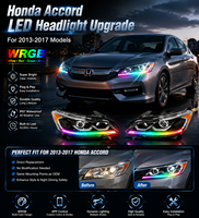 Pour Honda Accord 2013 2014 2015 2016 2017, ensemble de phares LED, plug and play, commande par application WRGB, feux de jour avant