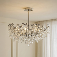 Lustre circulaire moderne de luxe en cristal pour salon, escalier duplex, salle à manger minimaliste, couloir, style crème