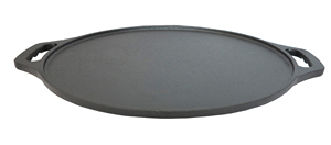 Plaque de cuisson ronde en fonte pré-assaisonnée avec doubles poignées pour barbecue, tortillas, roti, cuisinière et camping en extérieur - Product Image 4