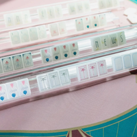Tuiles décoratives en nacre blanche, ensemble de tuiles de mahjong américaines en nacre rose et blanc pur pour les soirées et les divertissements - The Mahjong House