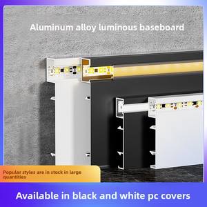 Battiscopa in lega di alluminio a LED montato su superficie 4cm a doppio strato a scatto tipo ingegneria preferito materiale metallico <span class=keywords><strong>per</strong></span> illuminazione verso il basso - Product Image 5