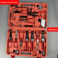 Ensemble de 16 pinces à collier pour tuyaux professionnelles, kit d'outils complet pour mécanicien automobile avec pinces flexibles pour fils et conduites de carburant