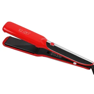 ENZO Professional portable swivel power cord customized red flat iron hair straightener with factory price