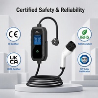 Stasiun Pengisian Daya EV Tipe 2 dengan Layar 2,8 inci, Kabel yang Dapat Disesuaikan, 3,5kw 16A Pengisi Daya EV Rumah Byd Shark
