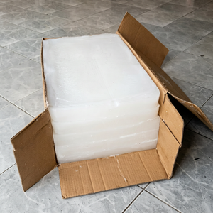 White <b>Paraffin</b> Wax Block Fully Refined Solid Candle Making Wax for Soap and Craft Use 25kgs packages carton box from Indonesia - Product Image 1