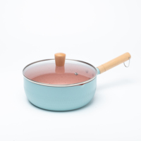 Pot à lait antiadhésif en aluminium de haute qualité avec couvercle en verre casseroles colorées pour compléments alimentaires pour bébés casserole à neige Pot japonais