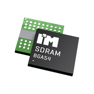 หน่วยความจำอิเล็กทรอนิกส์90 LFBGA ช่องผู้ผลิต IM6432SDBABG-6I - Product Image 1
