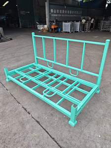 Étagère de stockage pliable en acier robuste et empilable pour rouleaux textiles, idéale pour entrepôt - Product Image 4