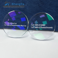 Lentilles optiques de haute qualité Shmc MR-8 1.60 1.61 anti-lumière bleue photochromiques Spin Blue Cut Block, prix d'usine