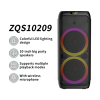 Enceinte DJ portable ZQS10209 double 10 pouces avec écran LED et Bluetooth pour extérieur