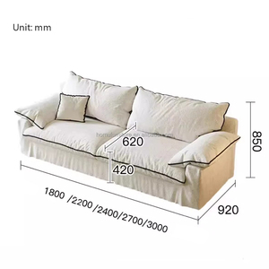 Canapé d'angle <span class=keywords><strong>en</strong></span> tissu trois places Wabi-sabi pour petit appartement, avec accoudoirs carrés et pieds <span class=keywords><strong>en</strong></span> bois, rembourrage <span class=keywords><strong>en</strong></span> éponge, écologique, pour usage hôtelier - Product Image 2