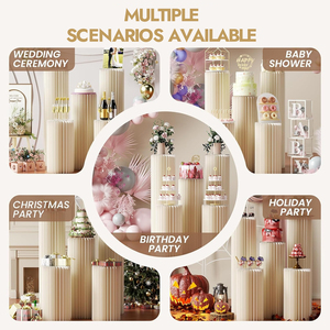 Yachen gấp hình trụ tráng miệng bánh hiển thị đứng giấy kraft Roman cột trang trí cho các bên đám cưới sinh nhật trang trí nội thất - Product Image 6