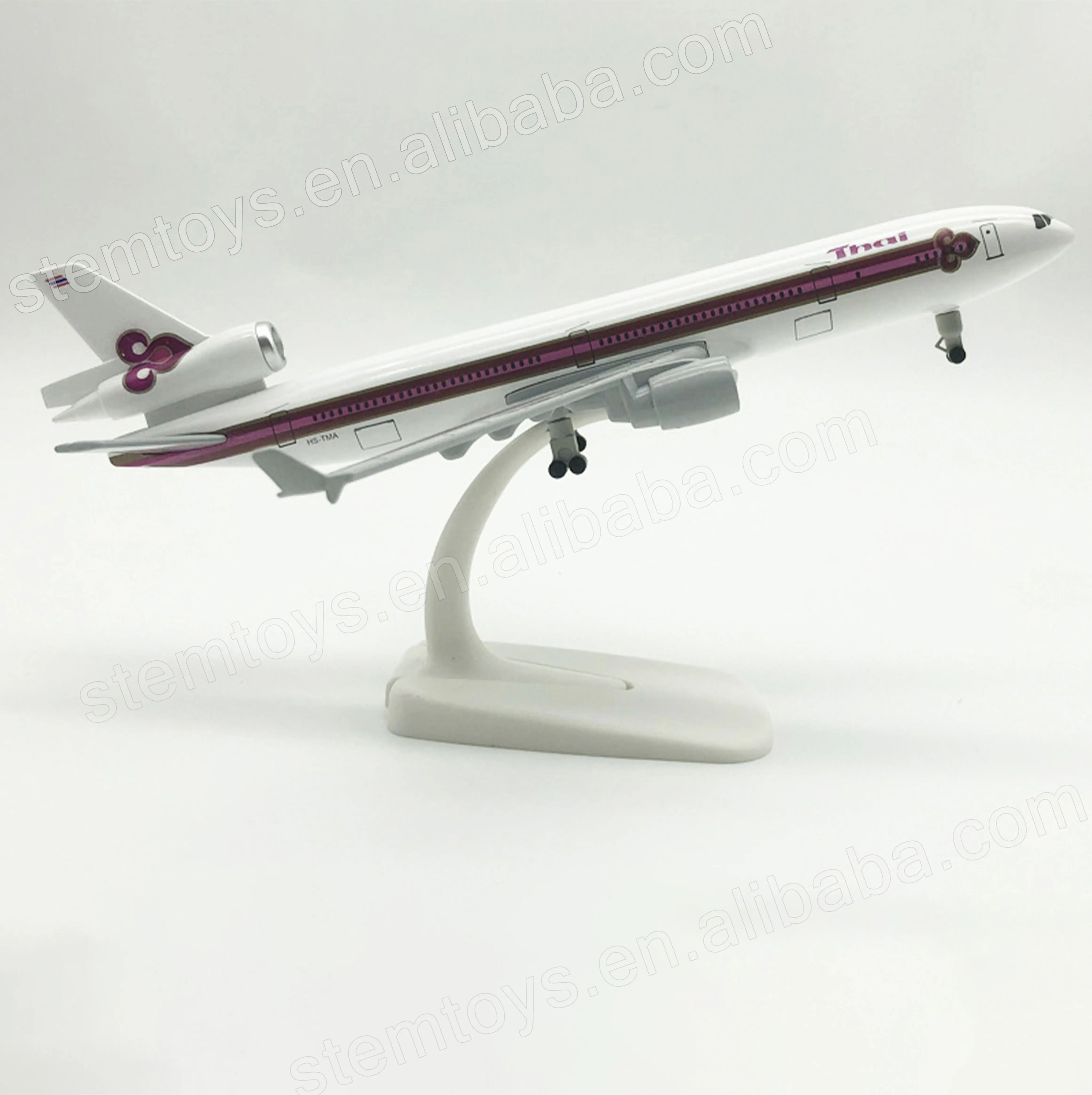 Voo Miniaturas 1:200 Thai Airways McDonnell Douglas MD-11 História 20CM Liga Avião Modelo Aceitar OEM Brinquedos Personalizados