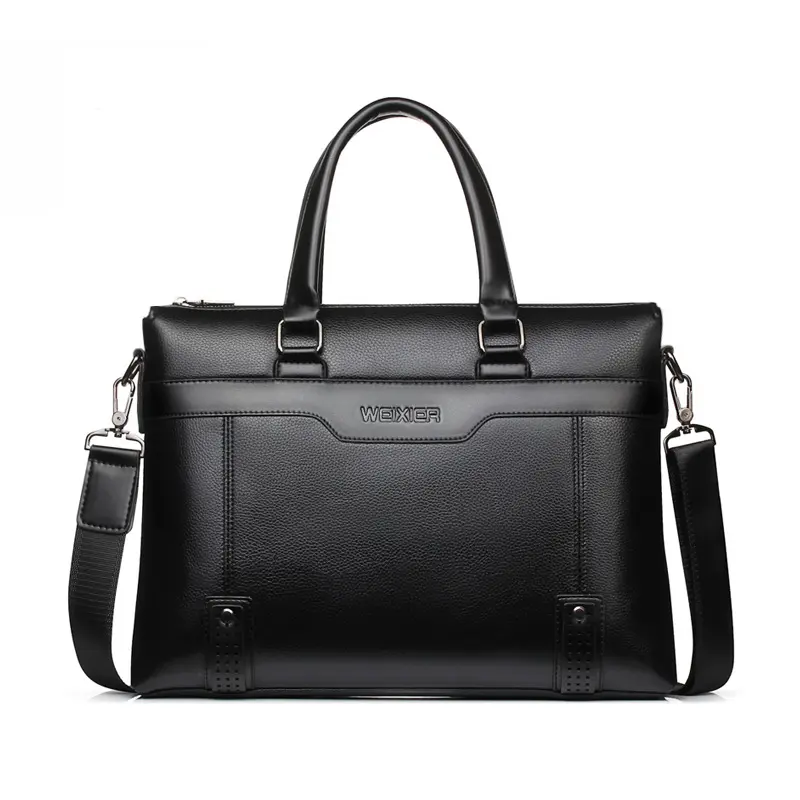 Supplier PU Mens leather Briefcase Waterproof Computer Handbag Office Shoulder Tote Business Laptop Briefcase For Male