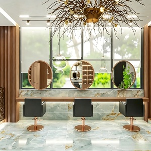 Hair Salon Station Interior design Furniture Full Room Customization Manicure Nail Salon Barber store decoration Renovation - Product Image 3
