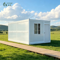 Casa Prefabricada Plegable YITOP, Casas Contenedor Reutilizables, Hogar Plegable de Acero para Vivienda Temporal, Trabajo en Obras de Construcción, Exteriores
