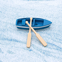 Mini bateau avec rames résine canoë modèle Miniature navire décor nautique bricolage Micro paysage décor pour Aquarium Terrariums