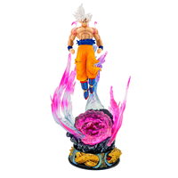 Vente en Gros Figurine LED Dragon Ball Ultra Instinct Goku 25 cm Cheveux Blancs Lumineux Statue Saiyan