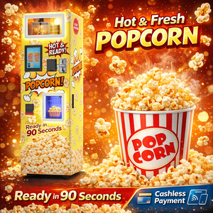 New Style <b>Corn</b> Machine Full Automatic Commercial Mall Popcorn Vending Machine With Coin Bill Acceptor - Product Image 1
