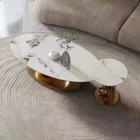 Table basse convertible, extensible, mobile, petite, moderne, en fer et acier, avec plateau en pierre, pliable, de luxe, pour salon, chambre, maison