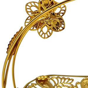 Panier à fruits <span class=keywords><strong>de</strong></span> luxe en métal doré, grand panier <span class=keywords><strong>de</strong></span> rangement en fil métallique pour la présentation <span class=keywords><strong>de</strong></span> fleurs et <span class=keywords><strong>de</strong></span> fruits - Product Image 3