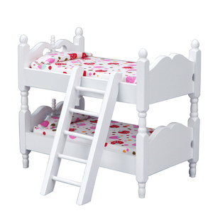 Maison de <span class=keywords><strong>poupée</strong></span> <span class=keywords><strong>en</strong></span> <span class=keywords><strong>bois</strong></span> 1:12, mini-meubles, chambre d'enfant, micro-scène, lit superposé miniature <span class=keywords><strong>en</strong></span> forme de fraise - Product Image 1