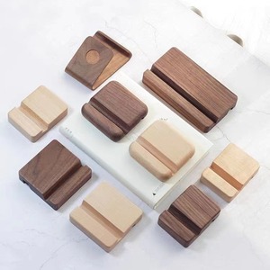 Wood Phone <b>Stand</b> Tablet Holder Black Walnut Modern Simple Desk Organizer For Smartphone And Tablet - Product Image 3