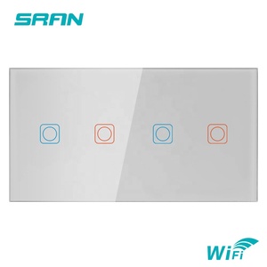 Interruptor Wifi SRAN para Hogar Inteligente, Estándar Europeo, Panel de Vidrio Táctil, Interruptor de Luz Táctil de Pared Wifi Inteligente Tuya - Product Image 2