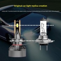 Faros LED de 120W con Disipación de Calor de Doble Tubo de Cobre, Súper Brillantes, Enfoque H7, Lámpara LED Modificada para Automóvil con Decodificador