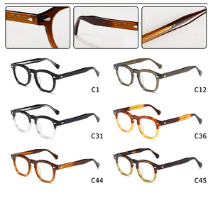 Montura de gafas de acetato de dos colores de tortuga hecha a mano japonesa, gafas ópticas con logotipo personalizado de alta calidad - Product Image 4