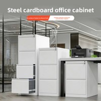 Boîte à cartes en acier personnalisée, classeur de bureau moderne et minimaliste avec tiroir à panneau métallique et serrure, rangement suspendu A4/FC pour outils