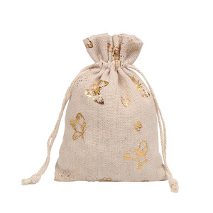 Sacs en coton à cordon QIAN LI pour Halloween, estampés à chaud, pour bonbons et cadeaux, lot de 10 sacs pour fêtes - Product Image 3