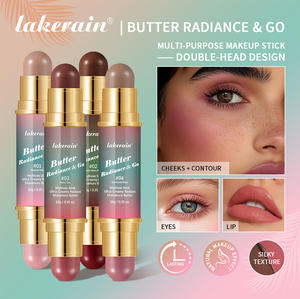 Lakerain Contour Blush Double Tête Multiuse Butter Radiance Go Makeup Stick Contour Lip Eye Cheek Moisturizing Blush Stick - Product Image 2