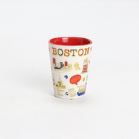Collection de souvenirs touristiques personnalisés de Boston, États-Unis, design de la ville, petite tasse à vin en céramique, verre à shot
