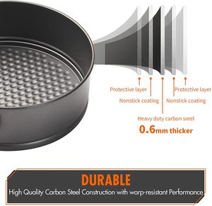 Plaques de cuisson fiables en acier au carbone avec boucle à <span class=keywords><strong>action</strong></span> rapide pour démouler facilement les gâteaux éponge et les desserts mousse - Product Image 5