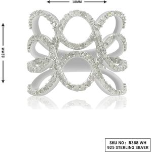 Bague Ornatis en maille diamantée 1,06 carats de poids total, taille ronde, en argent sterling 925, sertie à griffes, taille 8,5, bijoux de mariage pour femme - Product Image 4