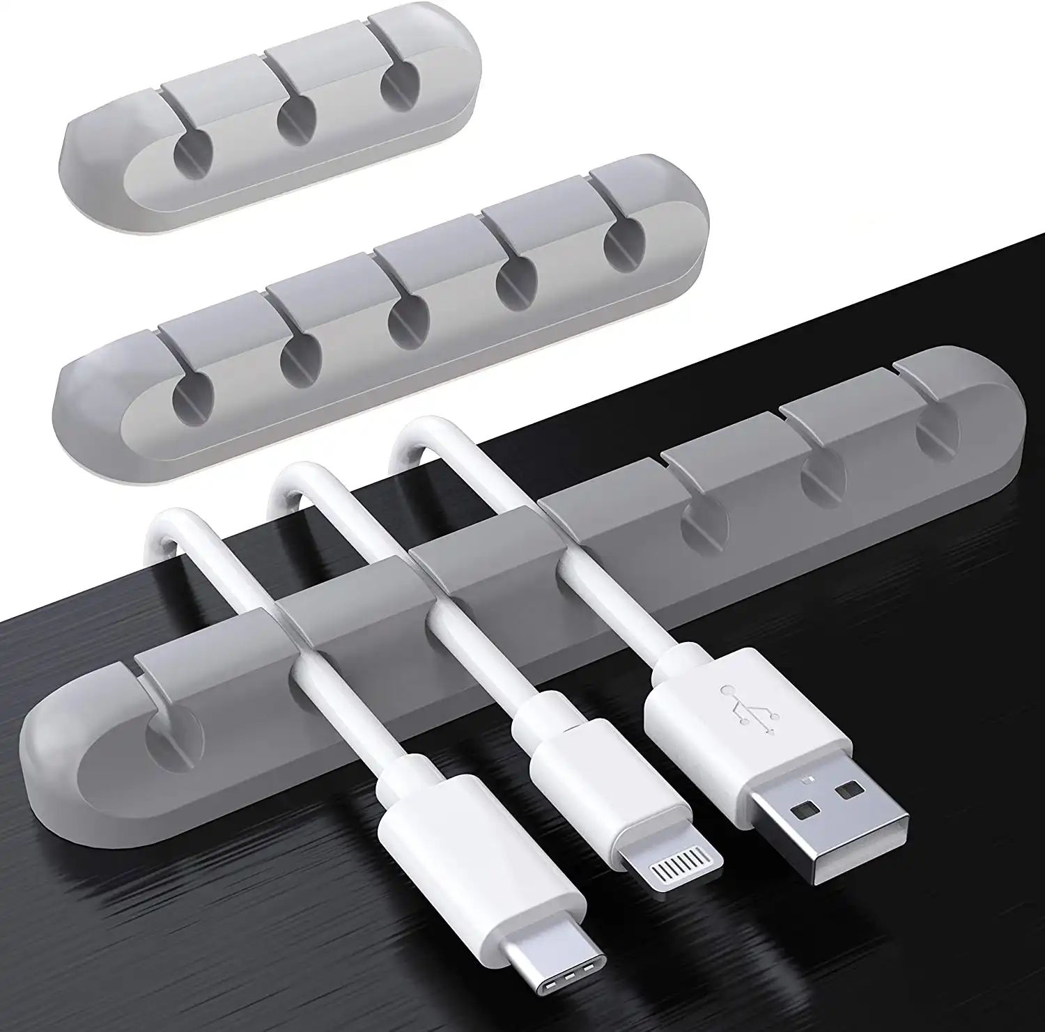 5 ranuras 3 ranuras 7 ranuras USB Cable fijador de Clips de Cable Clips Organizadores de silicona adhesiva