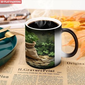 Home Evening Relaxation Hot Beverage Mug Frosted Black 11oz Ceramic Heat Color Changing <b>Magic</b> Cup - Product Image 5
