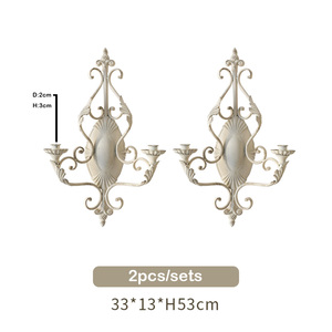 Antico decorazione di lusso della decorazione della casa <span class=keywords><strong>bianco</strong></span> supporto di candela decorativo appeso candelabri in metallo candeliere per la cerimonia nuziale - Product Image 6