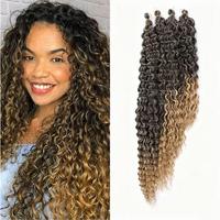 Extensions de cheveux synthétiques ondulés profonds pour tresses, 20/24/30/34 pouces, échantillon gratuit, 4 pièces/ensemble, plusieurs couleurs, pour femmes noires, vente en gros