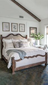 Villa de luxe de style palais, meubles pour chambre à coucher, lit King en bois massif et chêne - Product Image 2