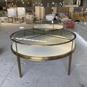 <span class=keywords><strong>Vitrina</strong></span> <span class=keywords><strong>de</strong></span> lujo para joyería, <span class=keywords><strong>vitrina</strong></span> <span class=keywords><strong>de</strong></span> mostrador <span class=keywords><strong>de</strong></span> cristal para joyería dorada, <span class=keywords><strong>vitrina</strong></span> redonda <span class=keywords><strong>de</strong></span> acero inoxidable para productos - Product Image 5
