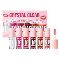 MAGIC CASA Ensemble de six pièces Water Glelly Jelly Lip Oil Lip Plumper Clear Liquid Hydratant Primer Herbal Mineral Labeling Pattern