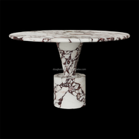 Table à manger en marbre Verde Alpi personnalisable, style moderne, pierre verte foncée, vente directe d'usine, taille sur mesure, colonne conique