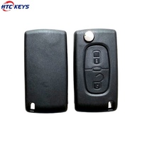 Coque de clé plip 2 boutons de bonne qualité avec lame à rainures et support de pile pour clé de voiture Citroën